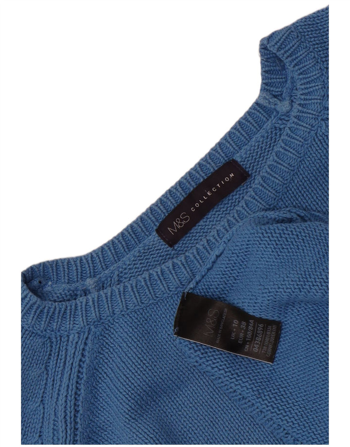 Marks & Spencer Pulover supradimensionat pentru femei cu gât de barcă UK 10 Small Blue