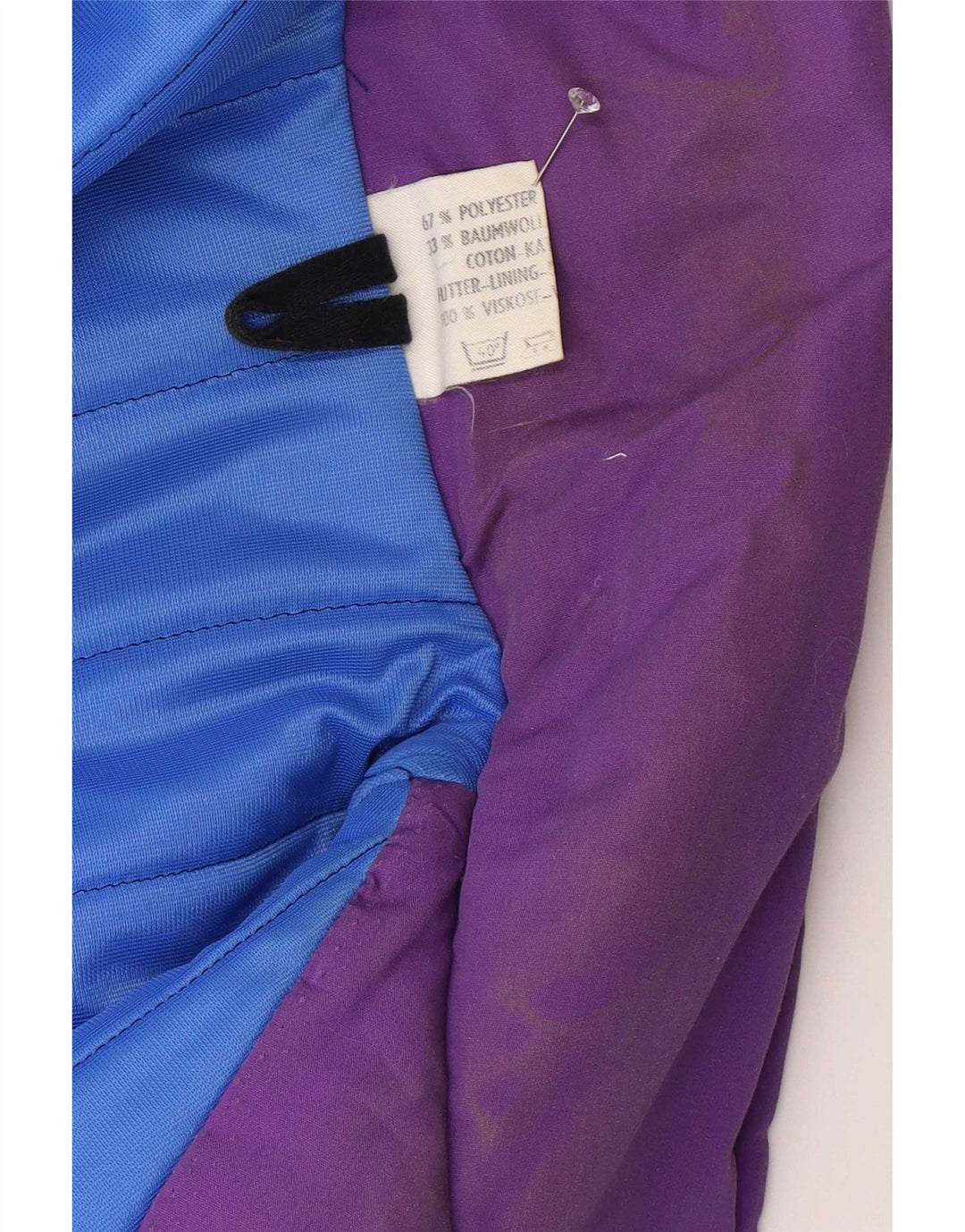 Palton căptușit vintage pentru femei UK 18 XL Poliester violet