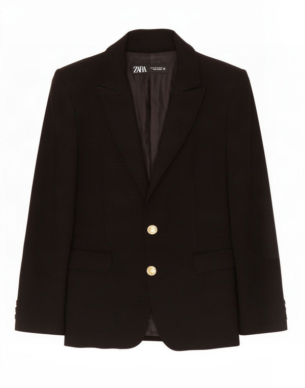 Blazer pentru femei Zara cu 2 nasturi, UK 6 XS, poliester negru