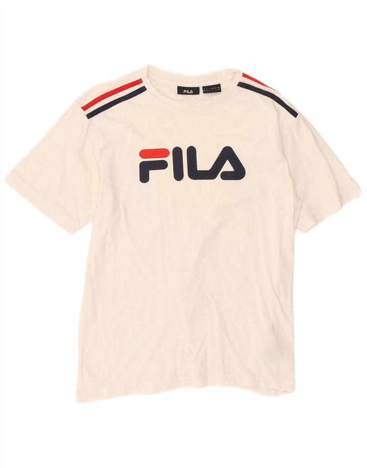 Tricou grafic Fila pentru bărbați Top mic Bumbac alb