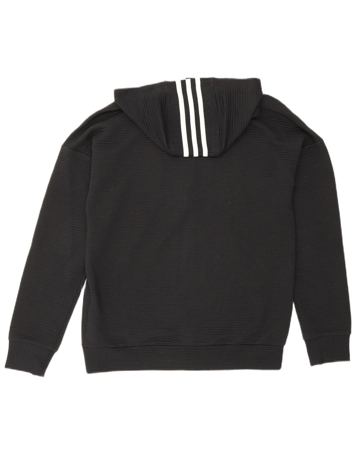 Pulover Adidas pentru băieți, cu fermoar, 13-14 ani, poliester negru