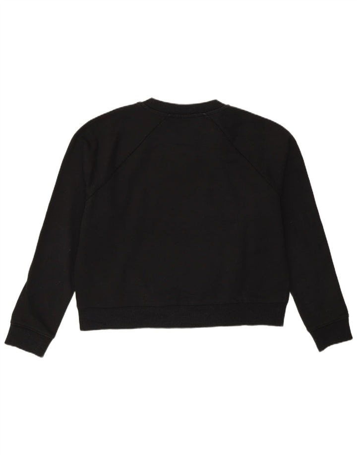 Pulover supradimensionat Vans Crop Graphic pentru femei UK 14 Medium Negru