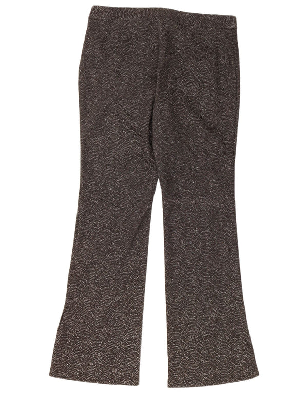Pantaloni casual pentru femei Etam Flare UK 14 Large W32 L30 Viscoză neagră cu pată