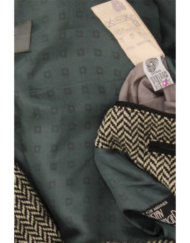 Blazer pentru bărbați Hugo Boss cu 2 nasturi EU 56 3XL Black Herringbone