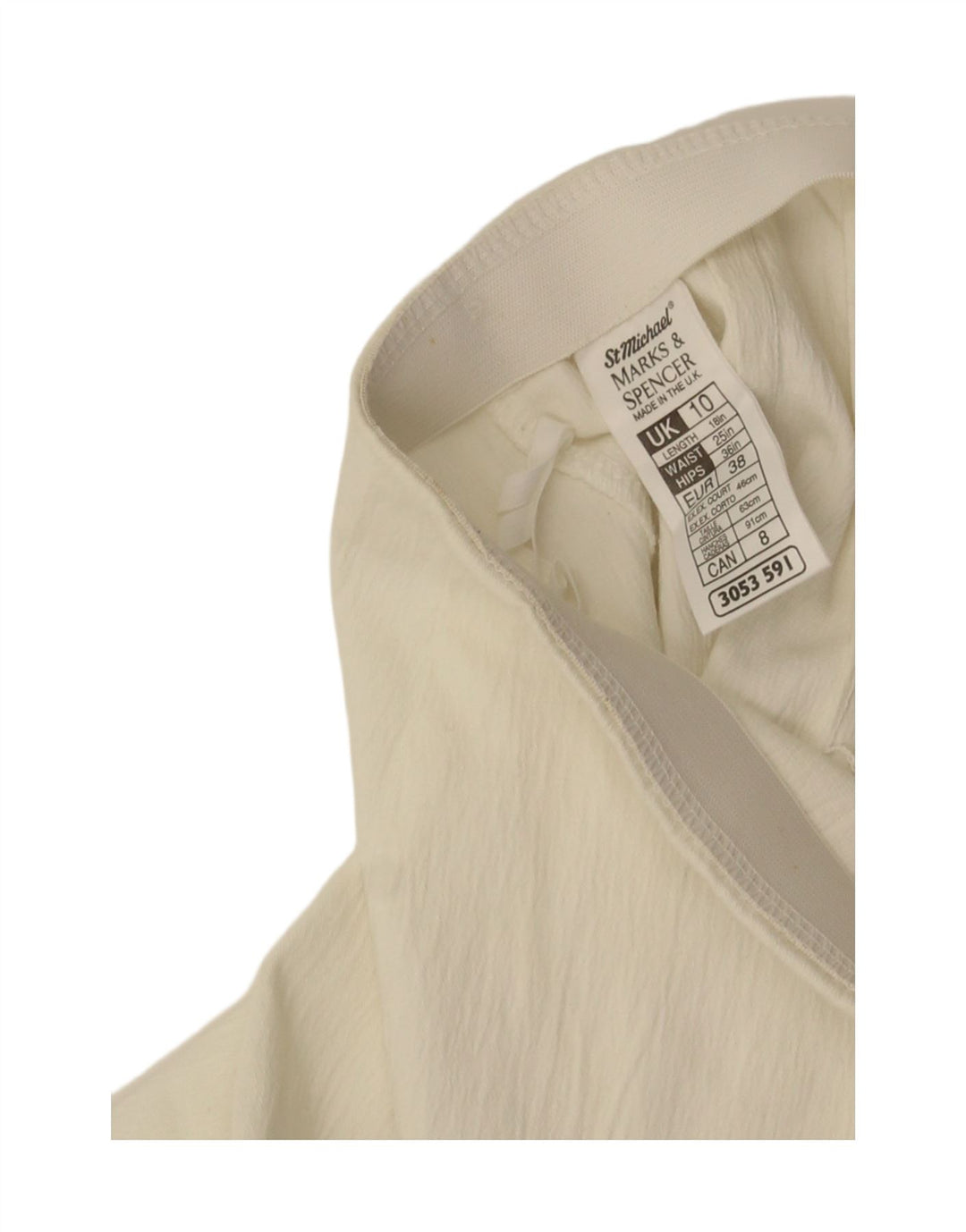 Fusta creion mini pentru femei Marks & Spencer UK 10 Small W25 Poliester alb