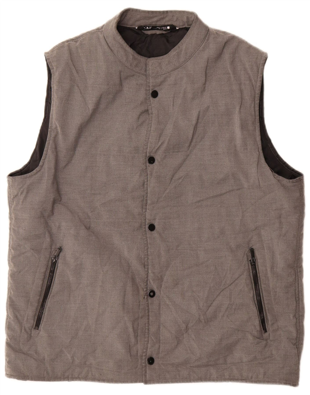 Gilet căptușit pentru bărbați Zara UK 42 XL poliester gri