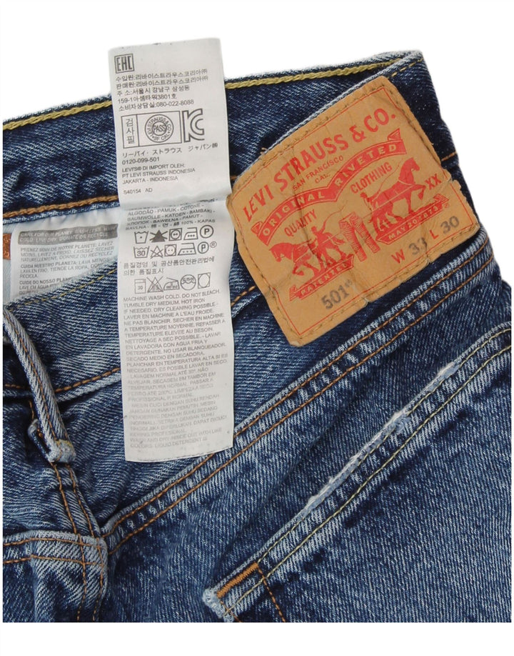 Blugi drepti pentru bărbați LEVI'S 501 W33 L30 Bumbac albastru