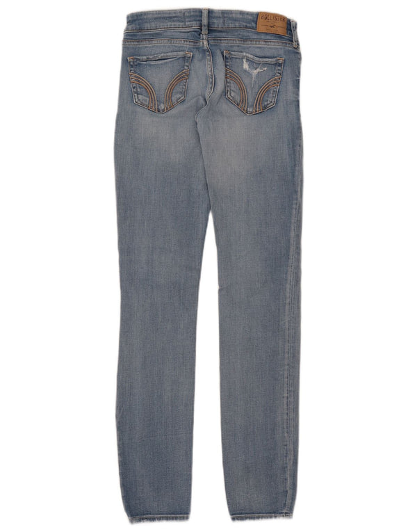 Blugi skinny distressed pentru femei Hollister US 1 XS W25 L31 Bumbac albastru