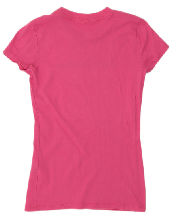 Tricou grafic Hollister pentru femei Top UK 8 Small Pink Bumbac