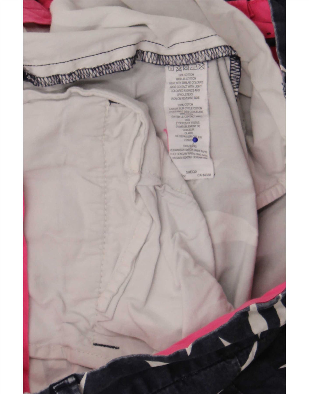 Pantaloni scurți chino pentru bărbați French Connection W30, bumbac geometric albastru mediu
