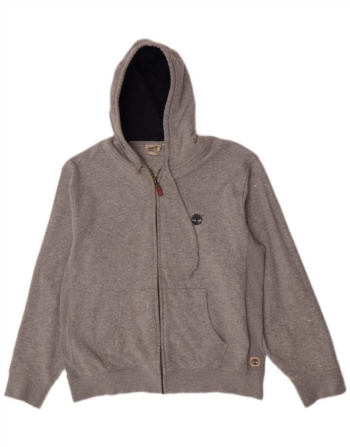 Pulover Timberland pentru bărbați, cu fermoar, bumbac, gri mare
