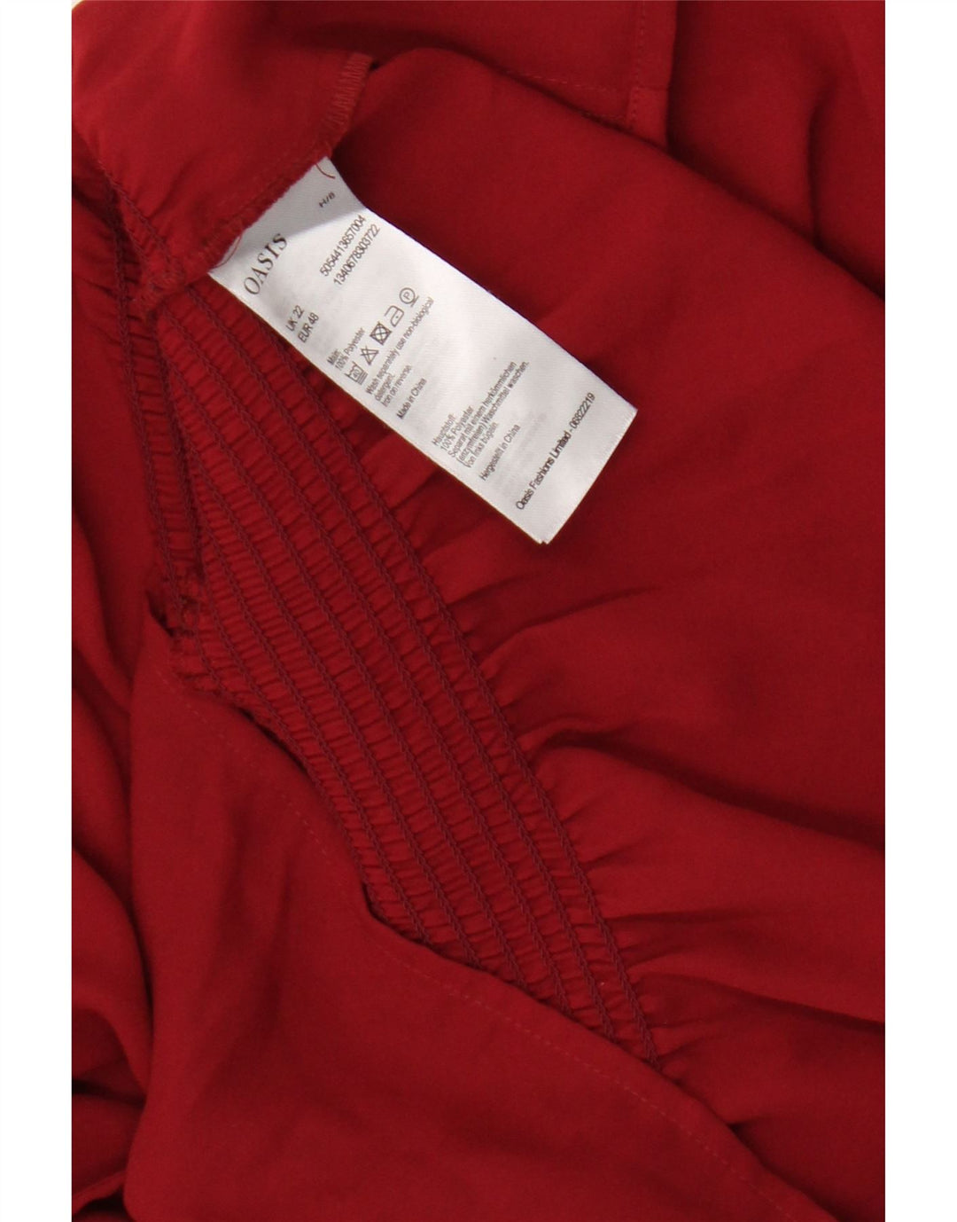 Bluză cu mânecă lungă pentru femei Oasis, Marea Britanie 22 3XL, Poliester Bordeaux