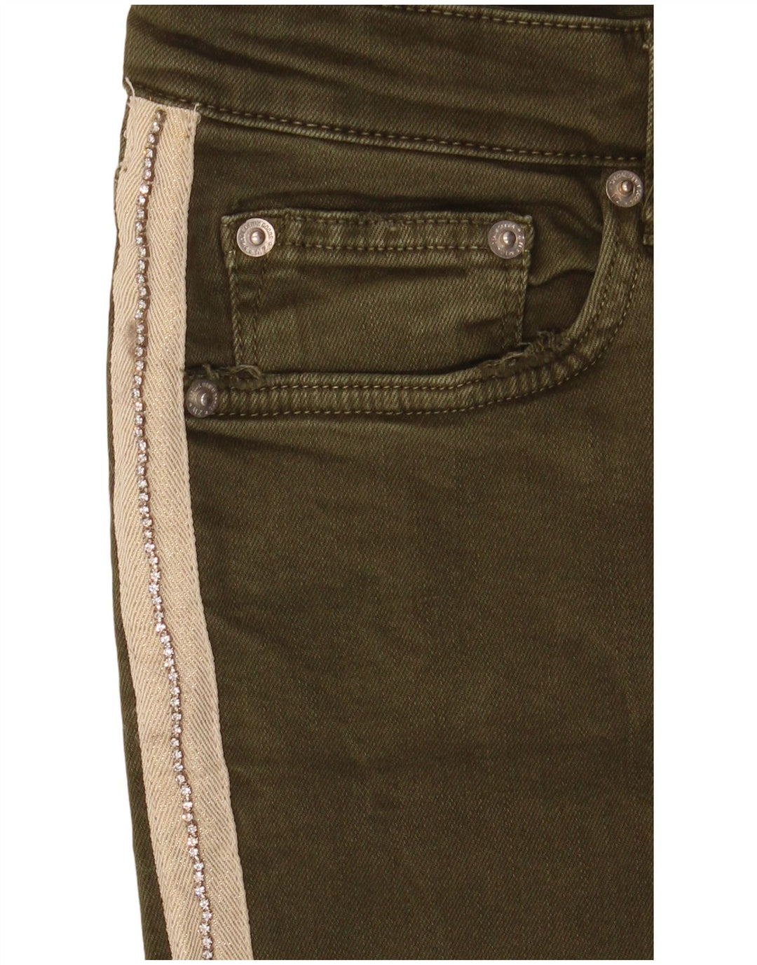 Blugi slim pentru femei Zara EU 40 Medium W30 L27 Kaki Colorblock