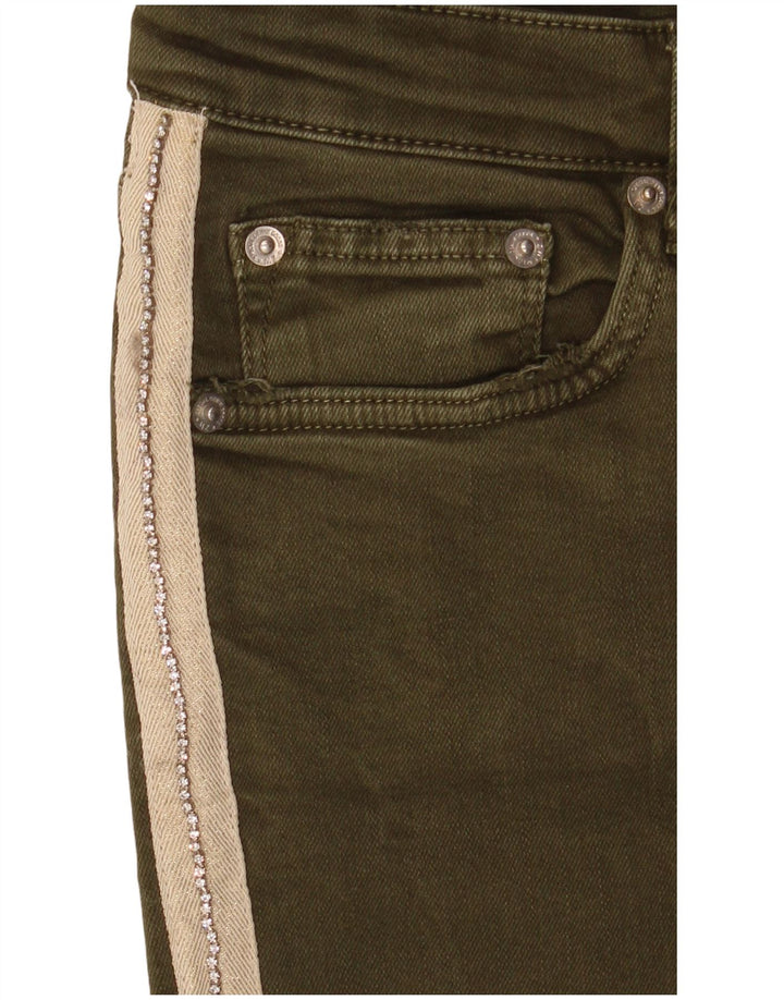 Blugi slim pentru femei Zara EU 40 Medium W30 L27 Kaki Colorblock
