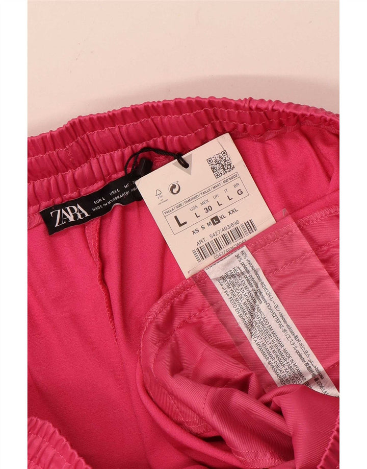 Pantaloni scurți sport pentru femei Zara, mari W30, roz viscoză