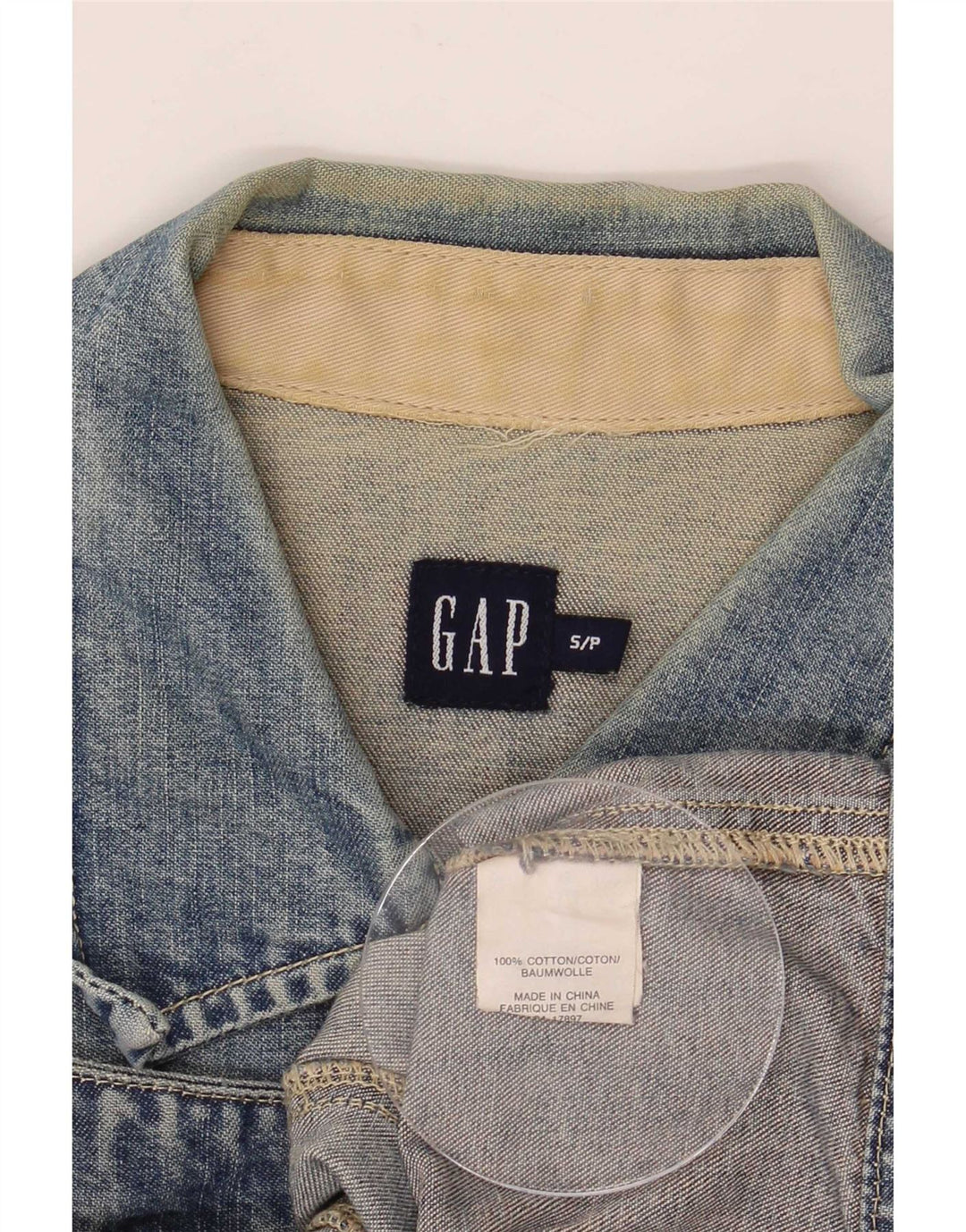 Jachetă de denim crop pentru femei Gap UK 10 Small Blue Bumbac