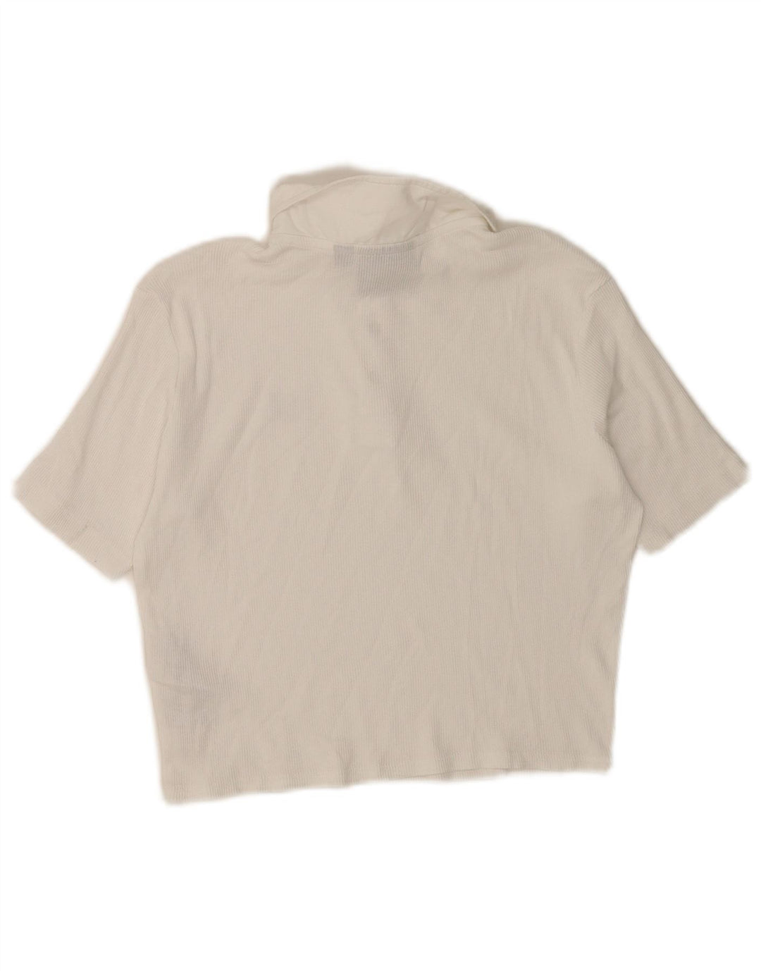 Tricou polo crop DICKIES pentru femei UK 12, bumbac alb mediu