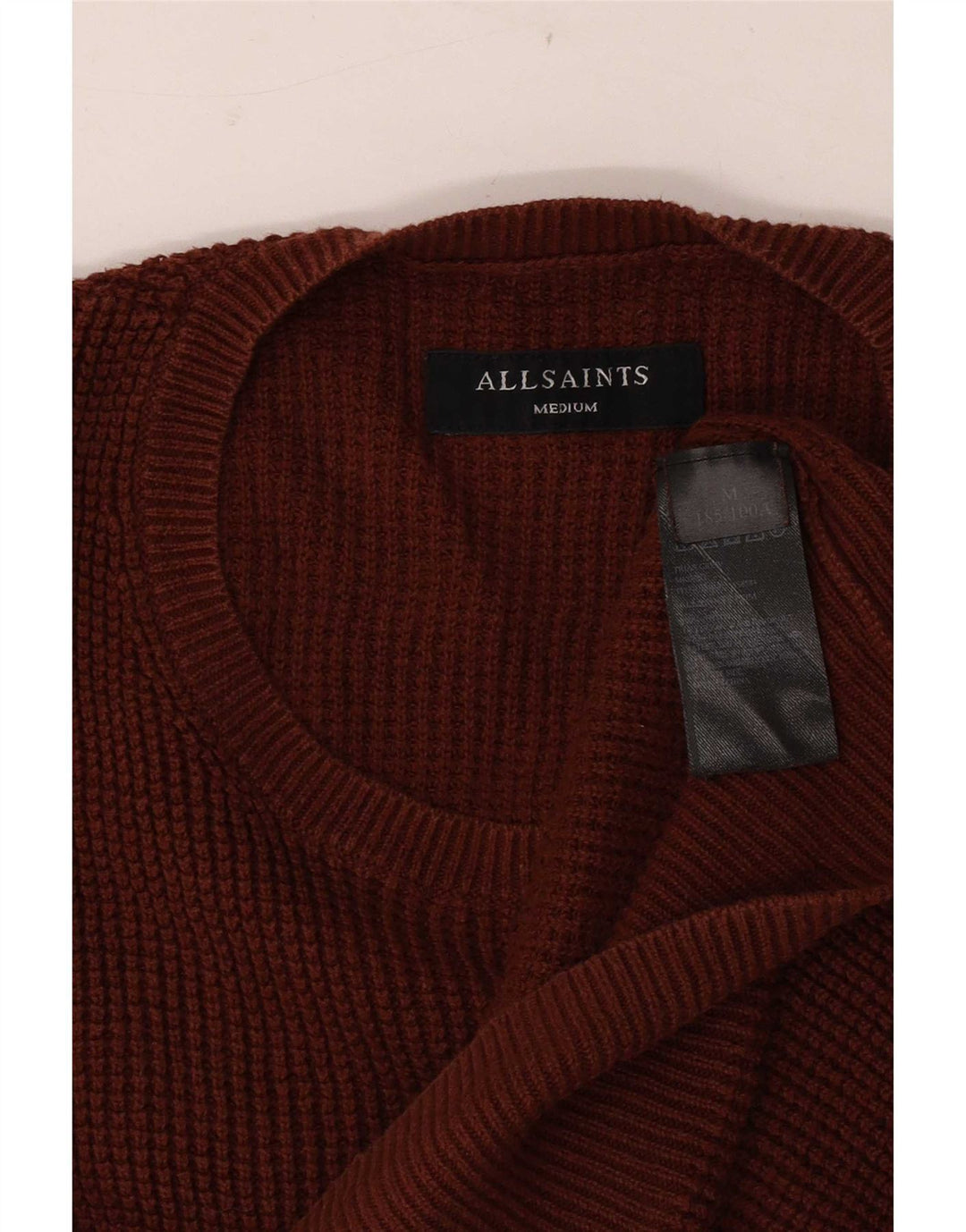 Pulover pentru bărbați All Saints, cu gât crew, bumbac maro mediu