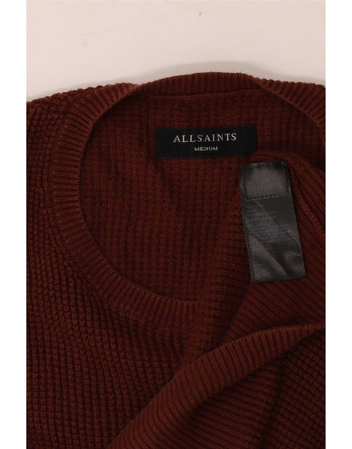 Pulover pentru bărbați All Saints, cu gât crew, bumbac maro mediu