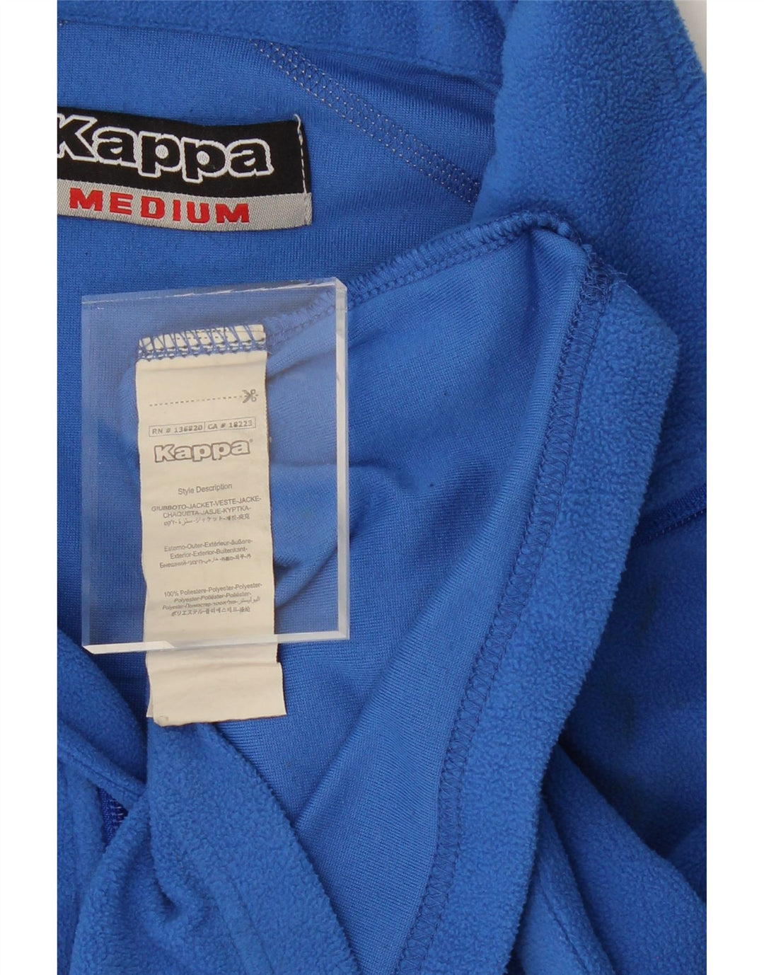 KAPPA Mens Zip Neck Fleece Jumper Medium Blue Polyester Vintage Kappa and Second-Hand Kappa from Messina Hembry 