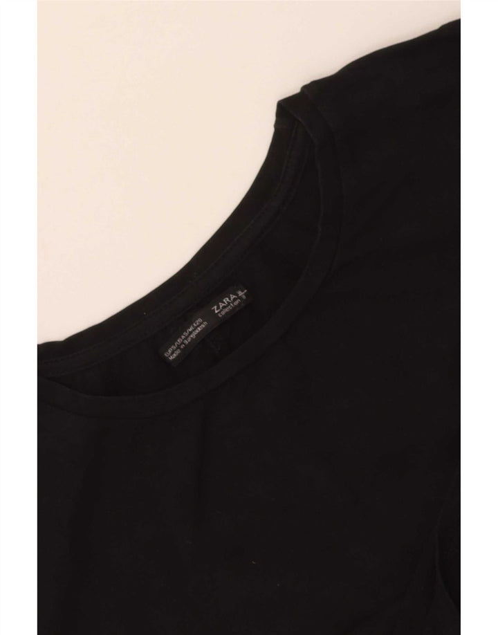 Tricou Crop pentru femei Zara UK 8 Small Negru