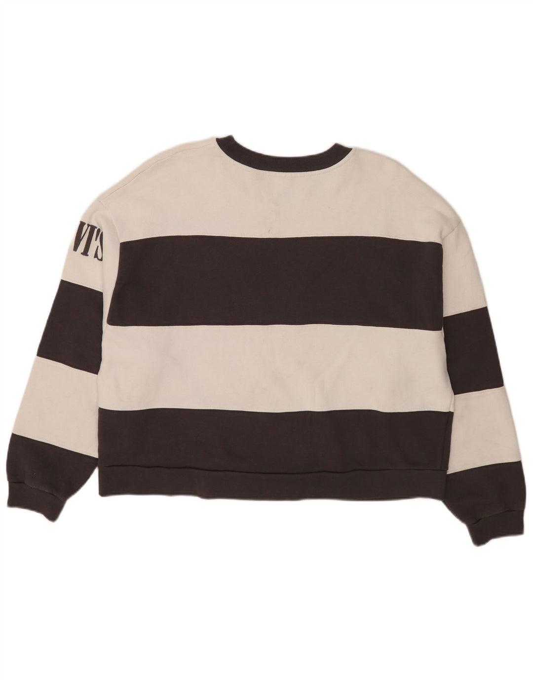 Pulover oversized Crop Levi's pentru femei UK 14 Medium Black Striped