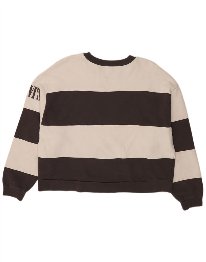 Pulover oversized Crop Levi's pentru femei UK 14 Medium Black Striped