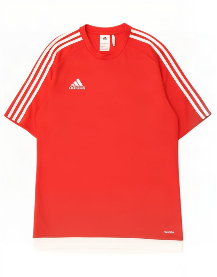Adidas Mens Climalite Medium Red Colourblock Poliester