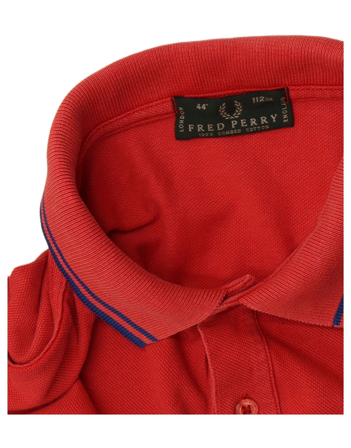 Cămașă polo Fred Perry pentru bărbați, bumbac roșu mediu