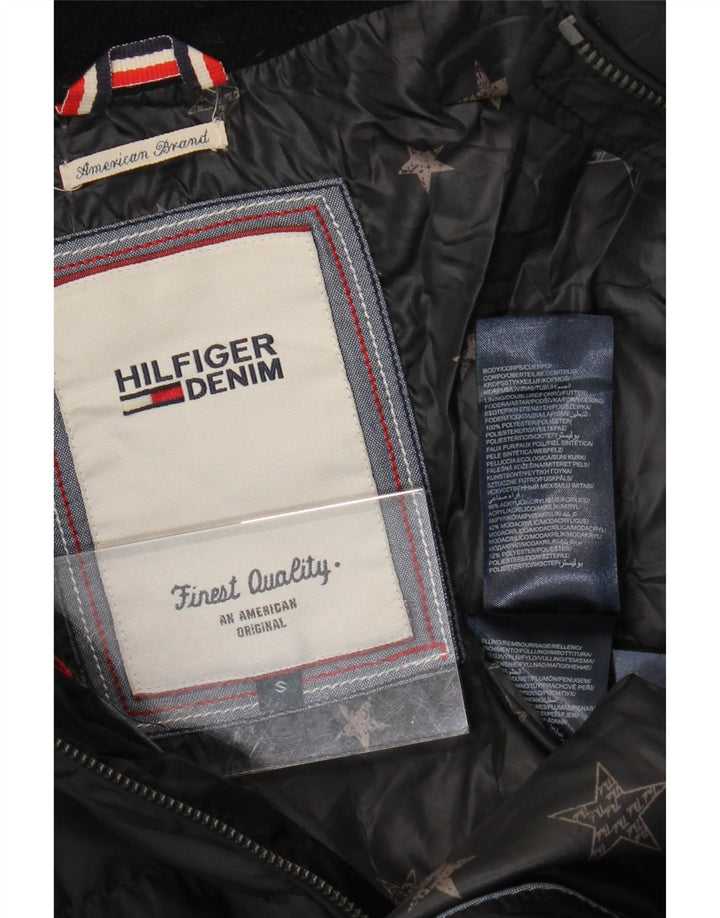 Palton căptușit cu glugă pentru femei Tommy Hilfiger UK 10 Poliester negru mic