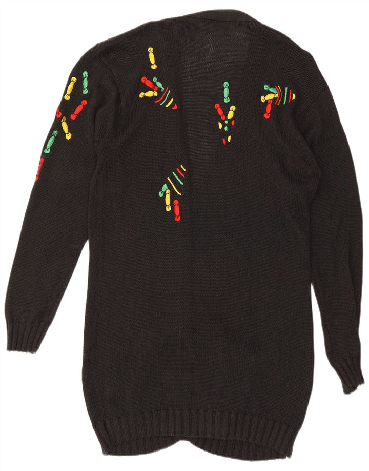Pulover cardigan cu paragate VINTAGE pentru femei EU 42 mare negru