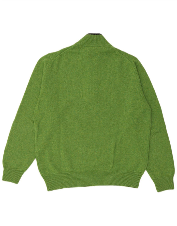 Pulover pentru bărbați Fred Perry, cu fermoar, lână verde mediu