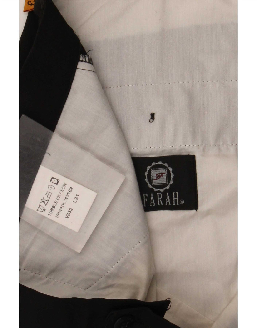 Farah Pantaloni Drepți Casual Bărbați L42 L31 Poliester Negru