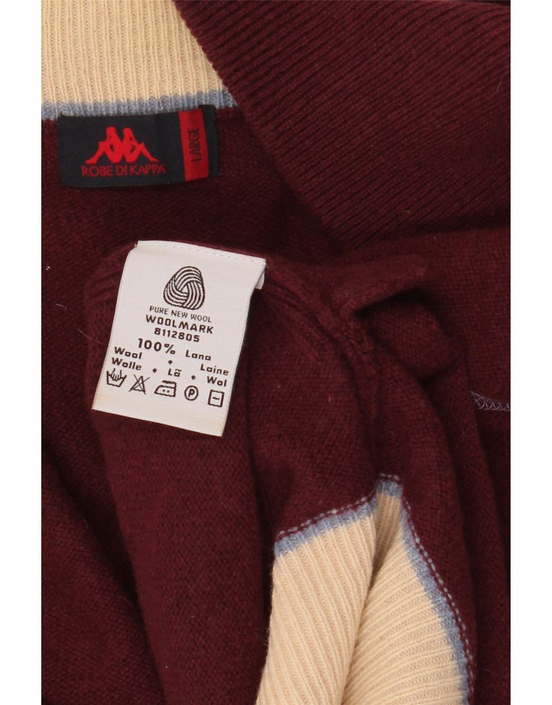 Pulover cardigan pentru damă KAPPA UK 16 Lână mare color-bloch burgundă