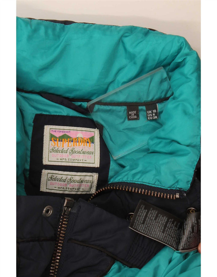 Jachetă căptușită supradimensionată pentru femei Superdry UK 10 Small, bleumarin, poliester