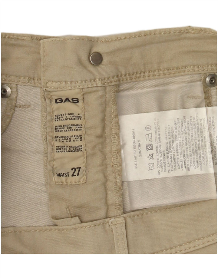 Pantaloni capri pentru femei Gas W27 L18 bumbac bej