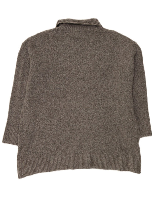Pulover supradimensionat pentru femei Zara, cu gât rulat, UK 10, mic, gri acrilic