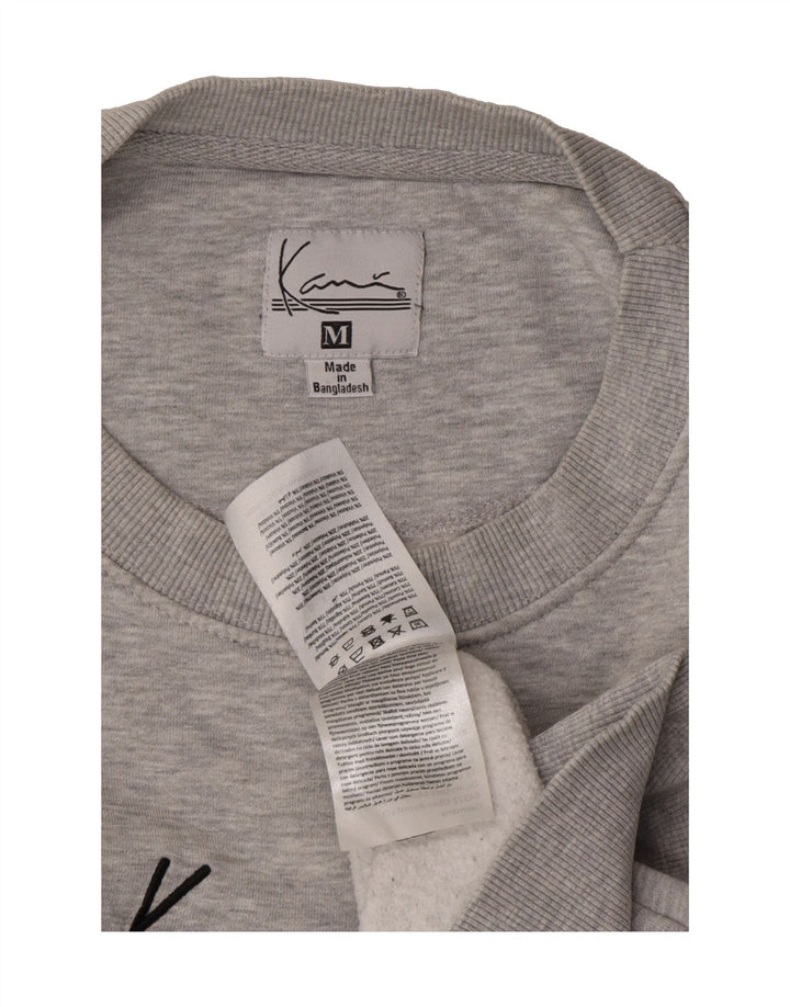 KARL KANI Mens Oversized Graphic Sweatshirt Jumper Medium Grey Cotton Vintage Karl Kani and Second-Hand Karl Kani from Messina Hembry 