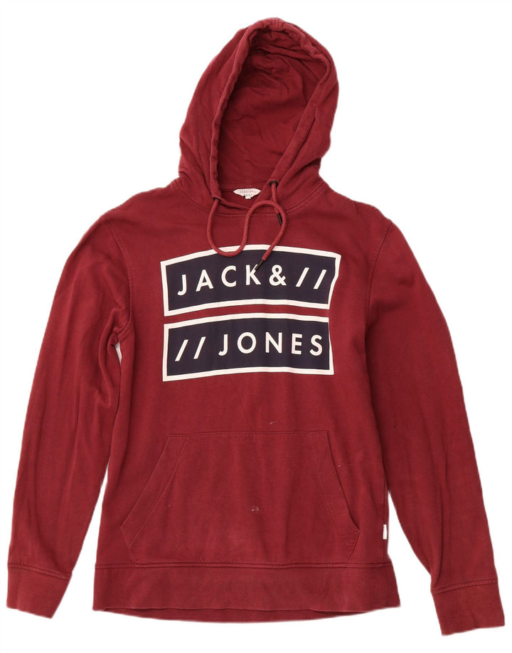 JACK & JONES Hanocă grafică pentru bărbați din bumbac mediu burgundă