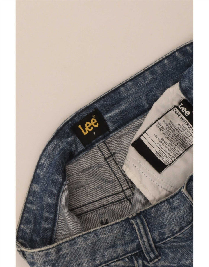 Fusta de denim învechită pentru femei Lee US 7 Medium W28 Bumbac albastru