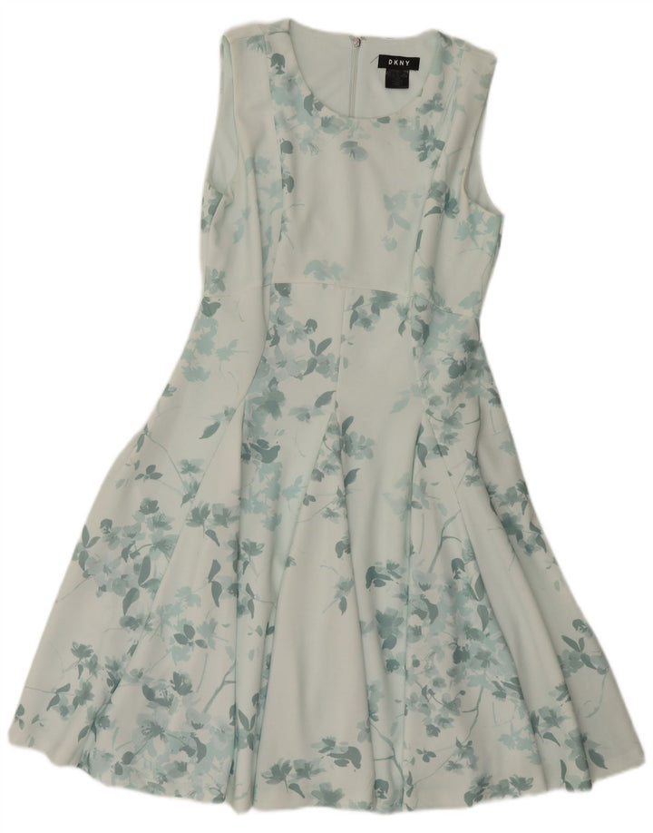 Rochie A-Line Fără mâneci Dkny EU 40 Poliester Floral Verde Mediu