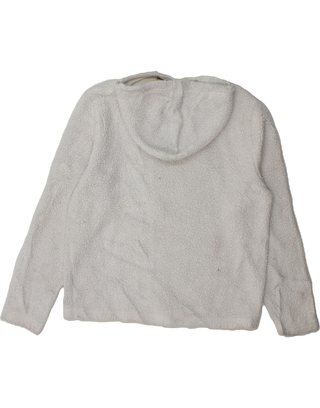 FILA Womens Hooded Fleece Jumper UK 16 Large White Polyester Vintage Fila and Second-Hand Fila from Messina Hembry 