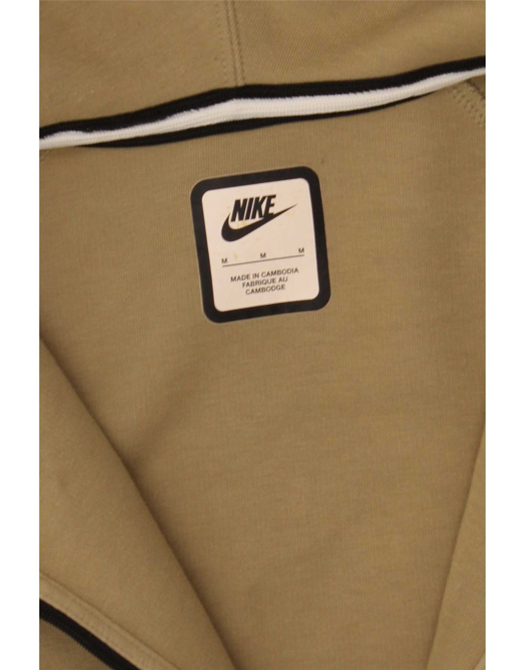 Pulover Nike pentru bărbați, cu fermoar, bumbac kaki mediu