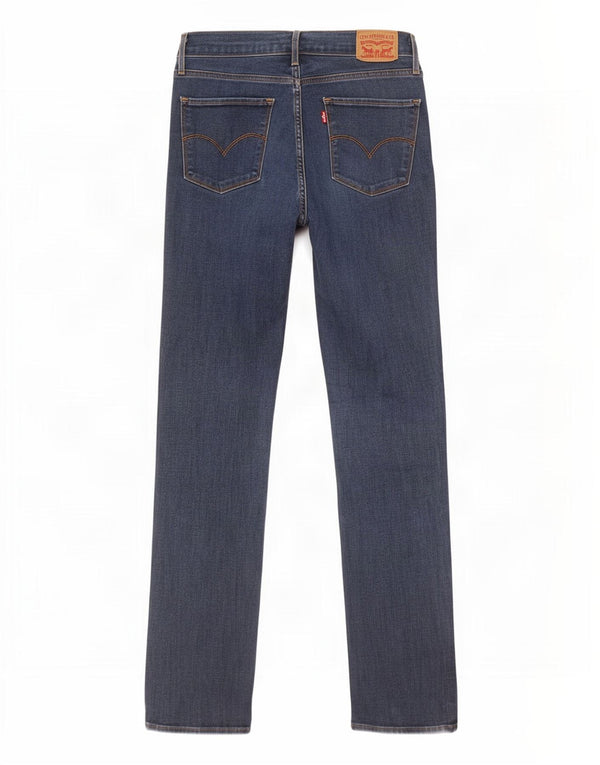 Blugi drepti cu talie înaltă 724 Levi's pentru femei L29 L34, bumbac bleumarin