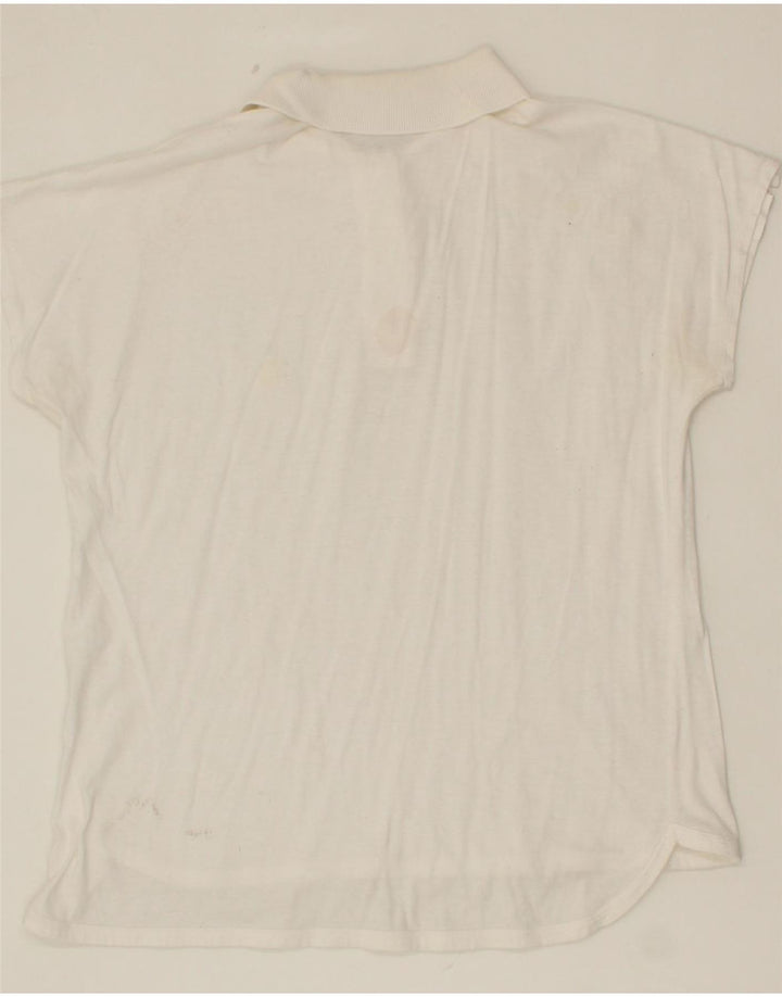 SERGIO TACCHINI Womens Polo Shirt IT 42 Medium White Cotton Vintage Sergio Tacchini and Second-Hand Sergio Tacchini from Messina Hembry 