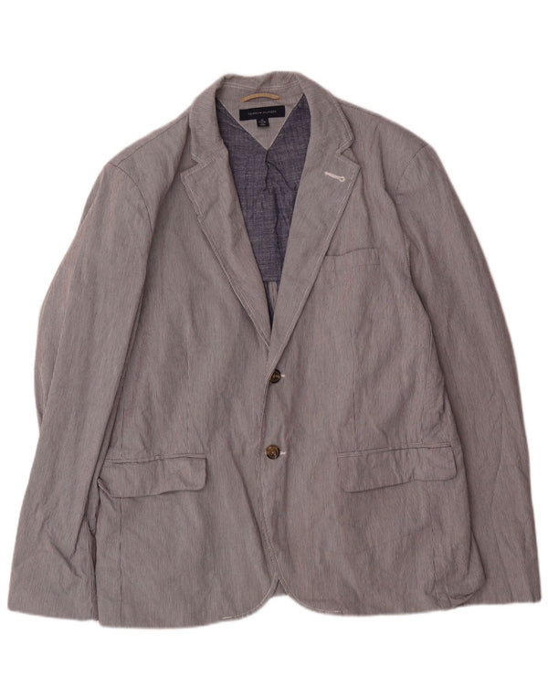 Sacou Tommy Hilfiger pentru bărbați, cu 2 nasturi, UK 42 XL, bumbac cu dungi gri