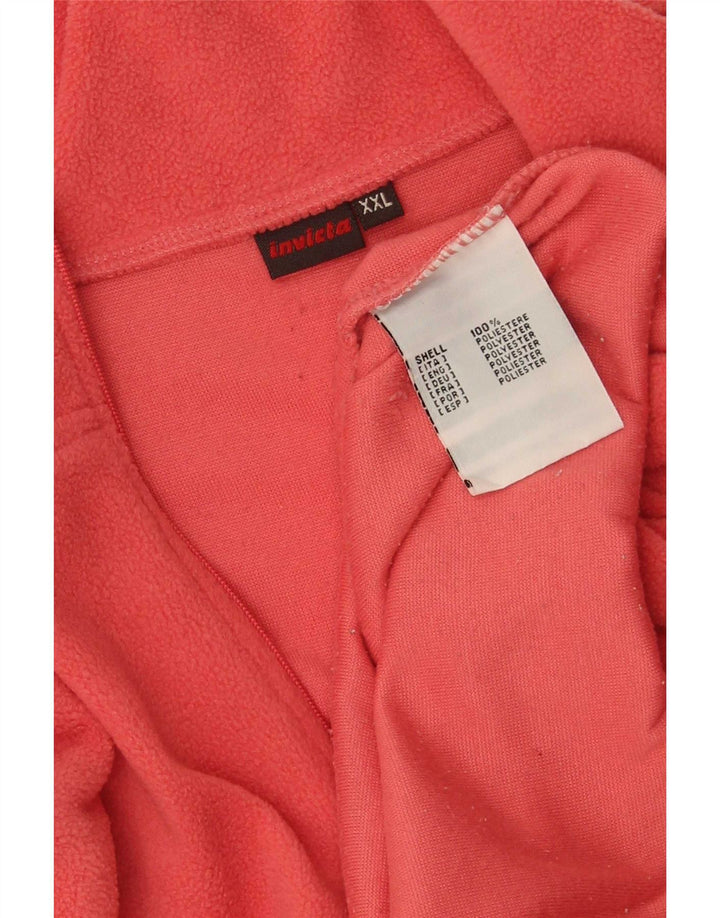 Pulover pentru femei Invicta, cu fermoar și gât, poliester roșu 2XL