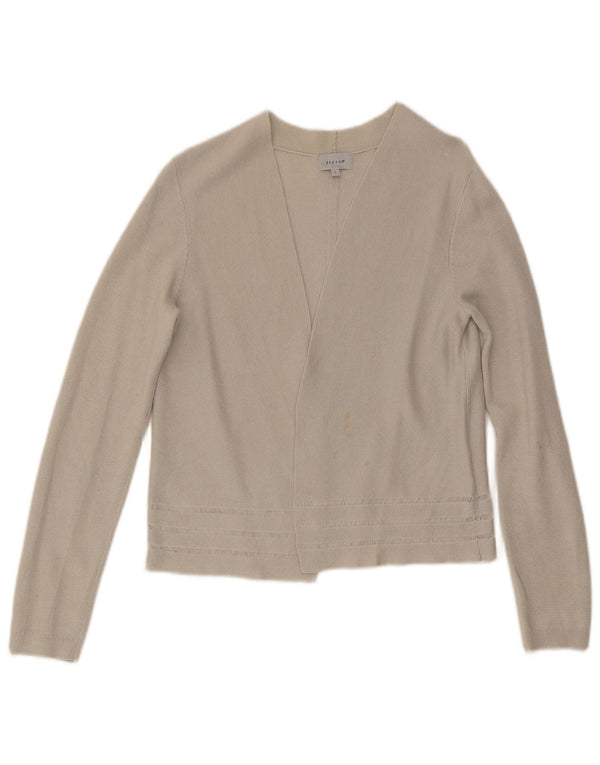 Pulover cardigan deschis pentru femei Jigsaw UK 10 mic bumbac gri