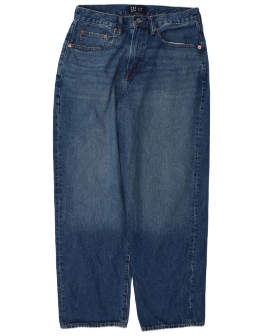 Blugi largi pentru femei Gap W29 L30 bumbac bleumarin