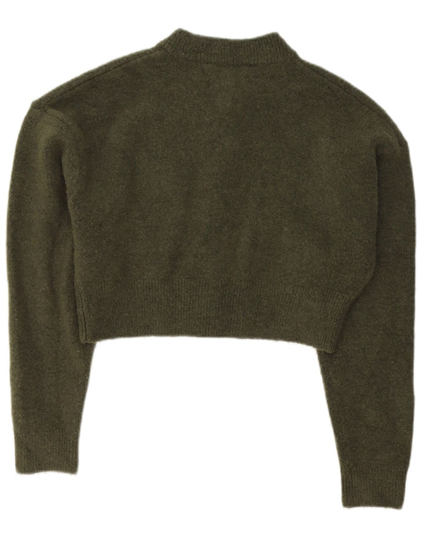 Pulover cardigan pentru femei Zara UK 10 Mic verde acrilic